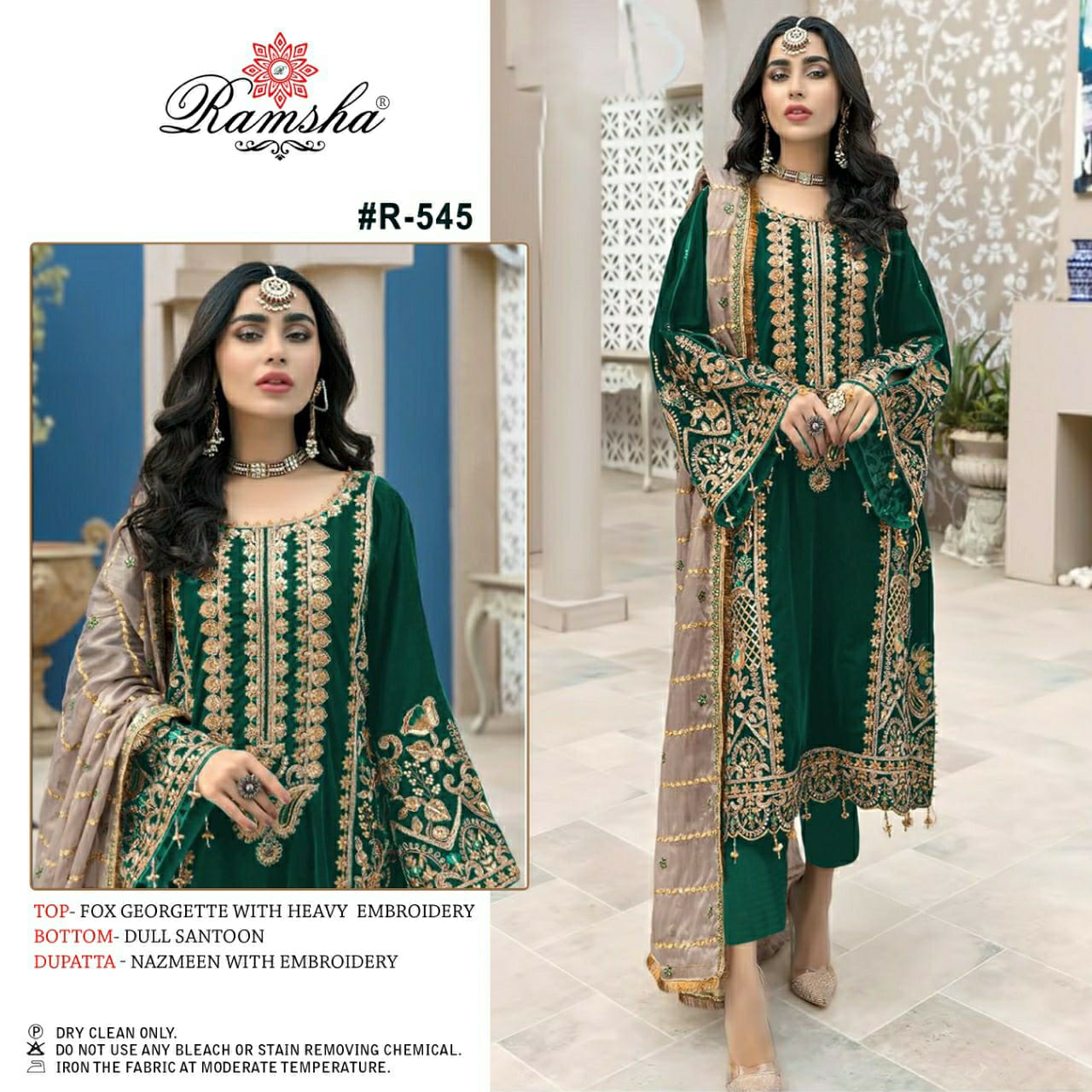 Ramsha R 545 Exclusive Wear Wholesale Pakistani Salwar Suits Catalog